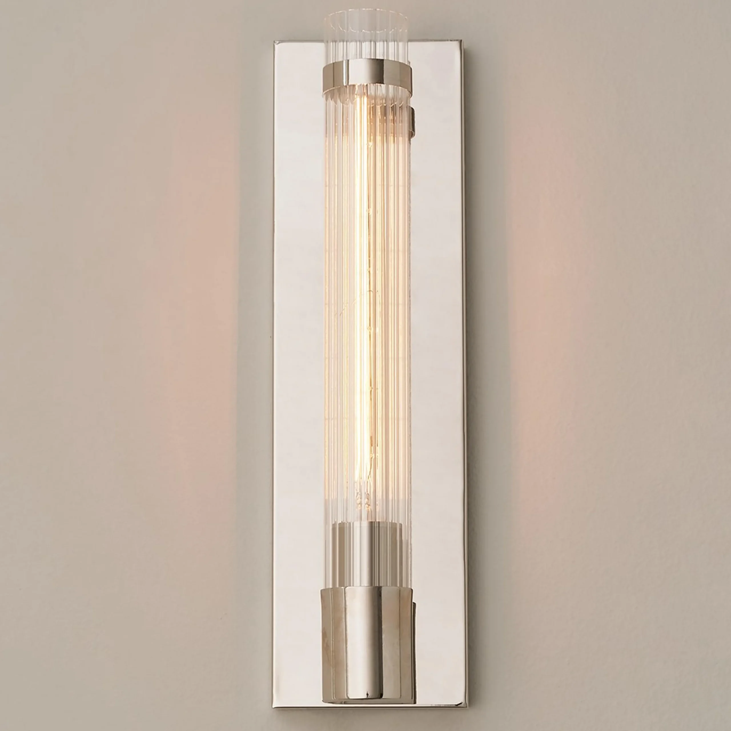Fluted Cylinder Glass Sconce