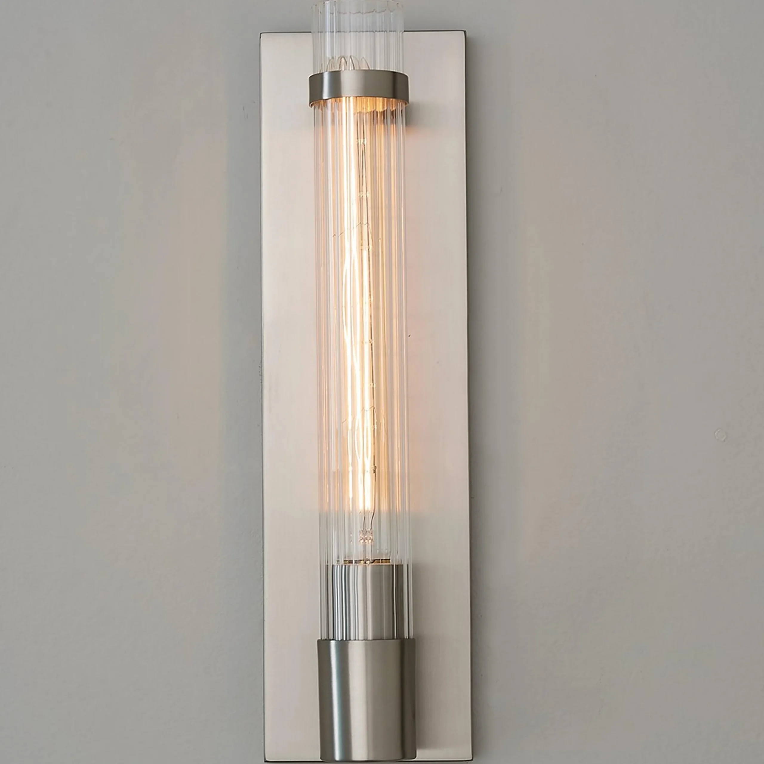 Fluted Cylinder Glass Sconce