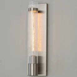 Fluted Cylinder Glass Sconce