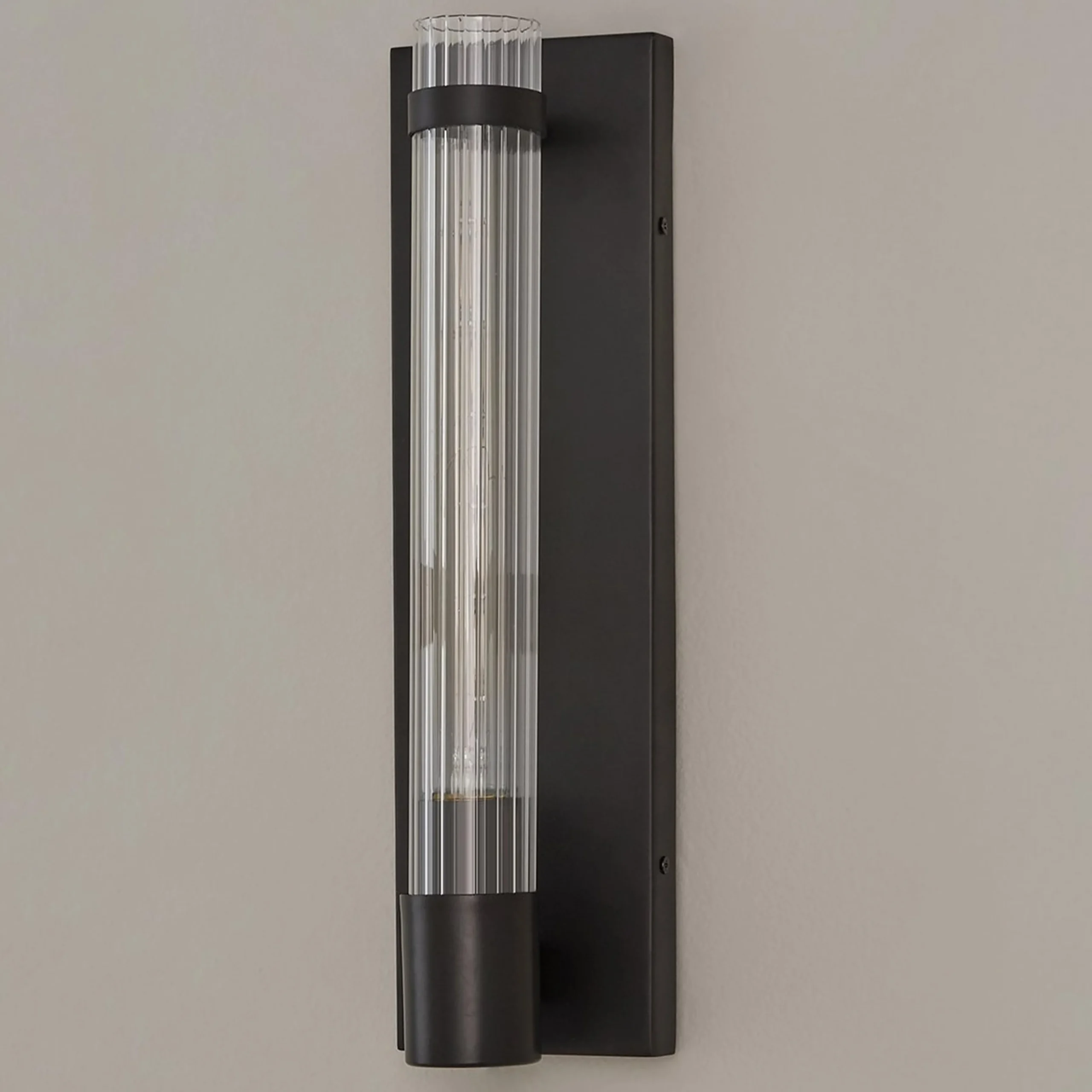 Fluted Cylinder Glass Sconce