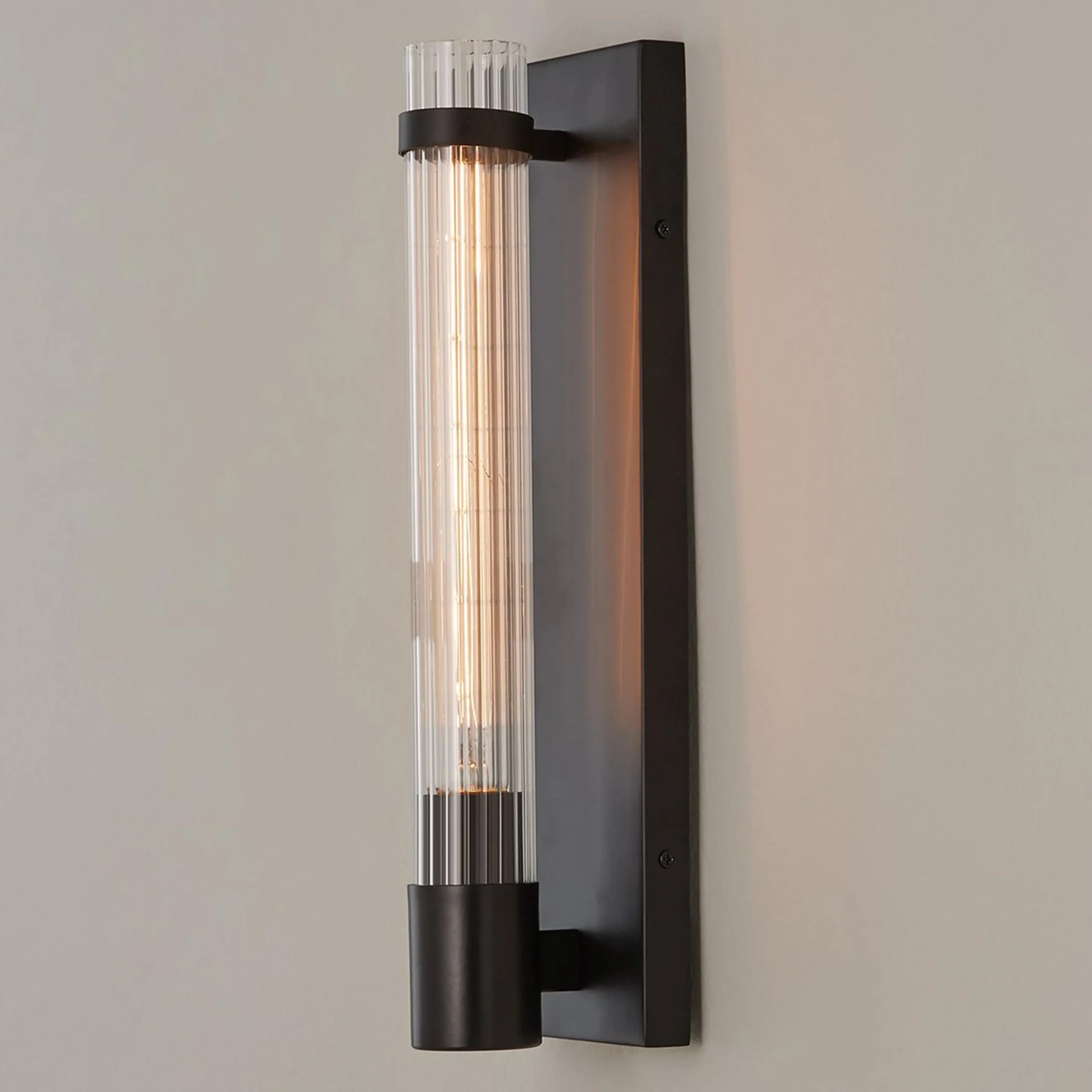 Fluted Cylinder Glass Sconce