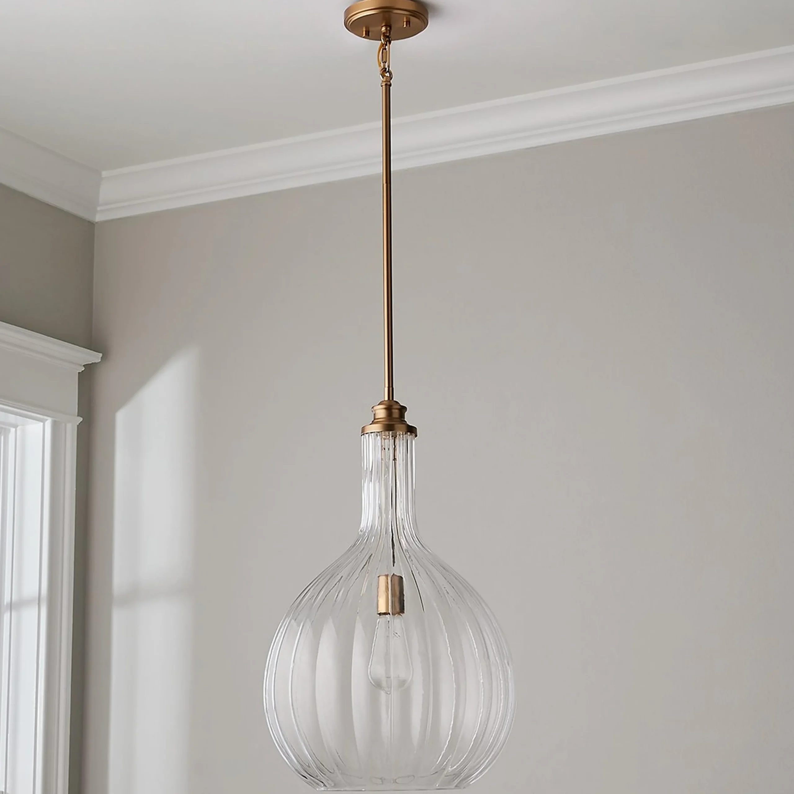Fluted Globe Pendant