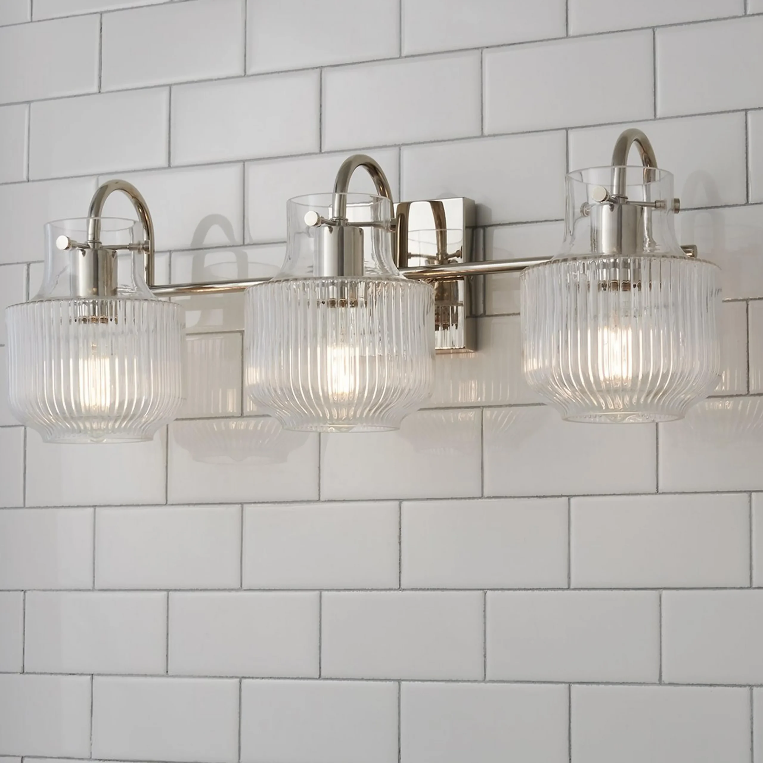 Fluted Tulip Vanity Light - 3 Light