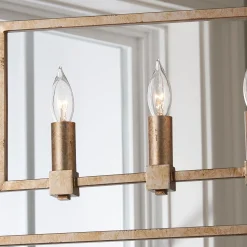 Geometric Double Frame Linear Chandelier
