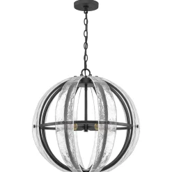 Glass Layered Sphere Chandelier