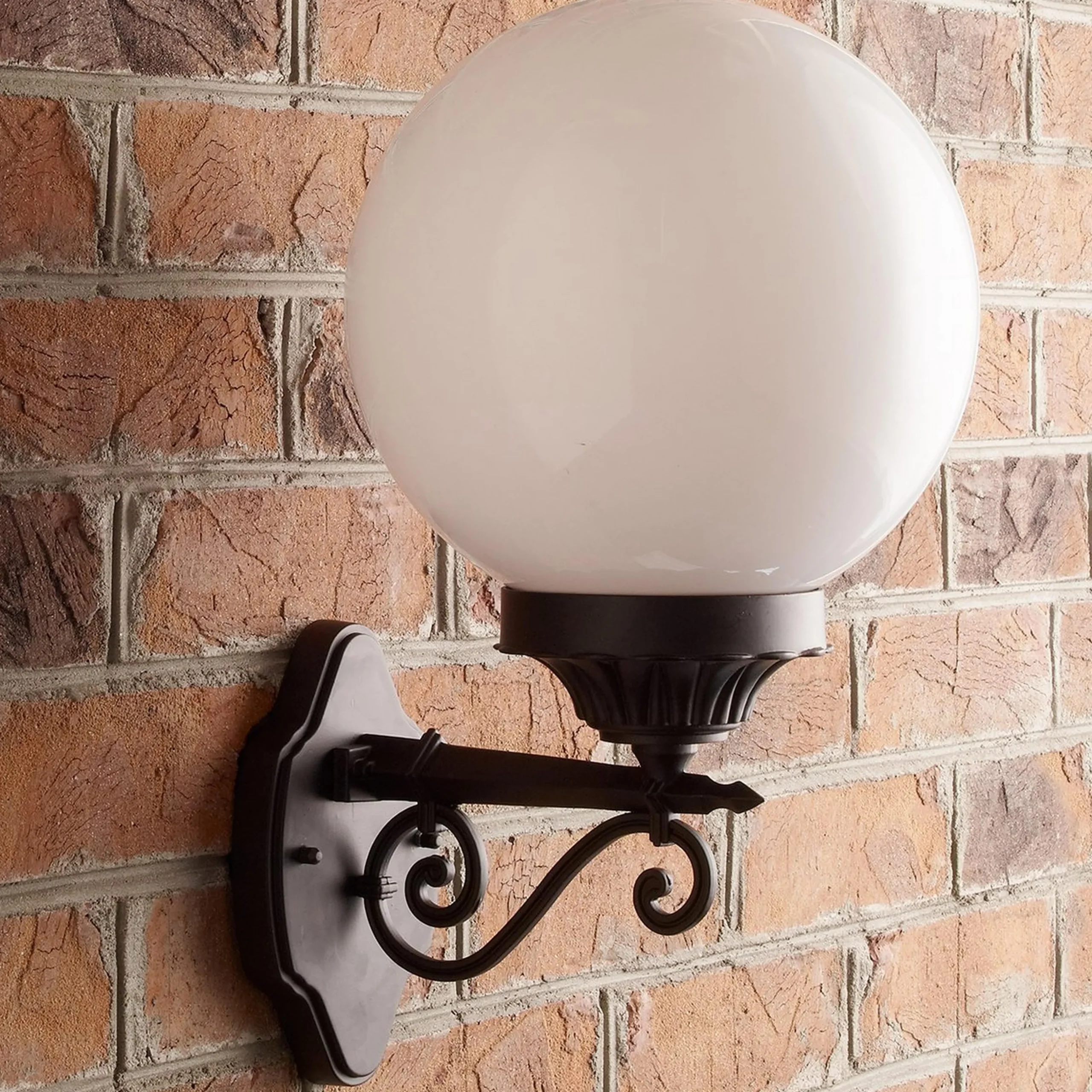 Globe and Filigree Outdoor Sconce