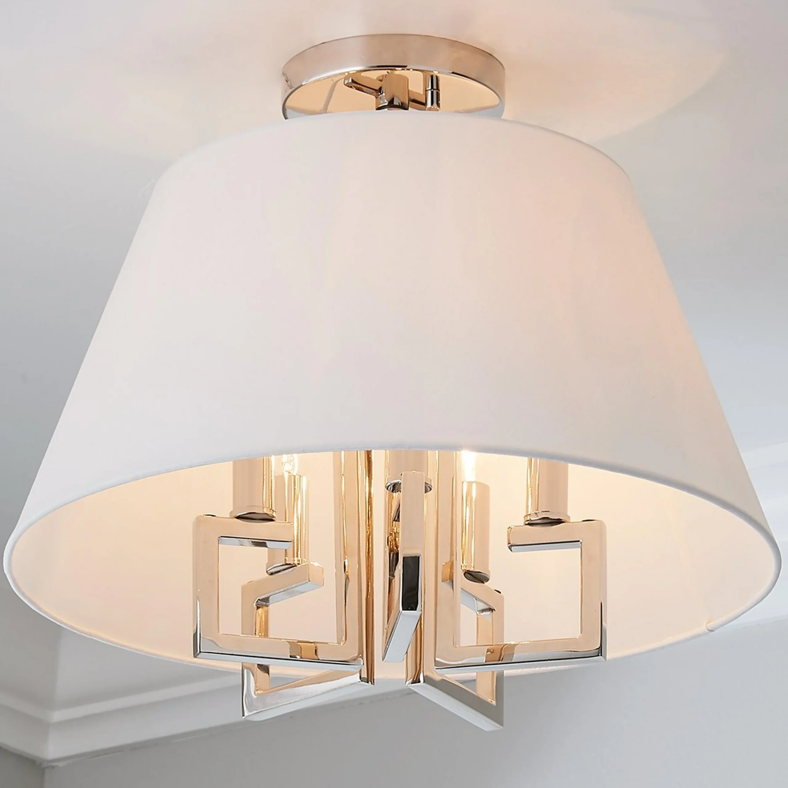 Greek Key Convertible Ceiling Light