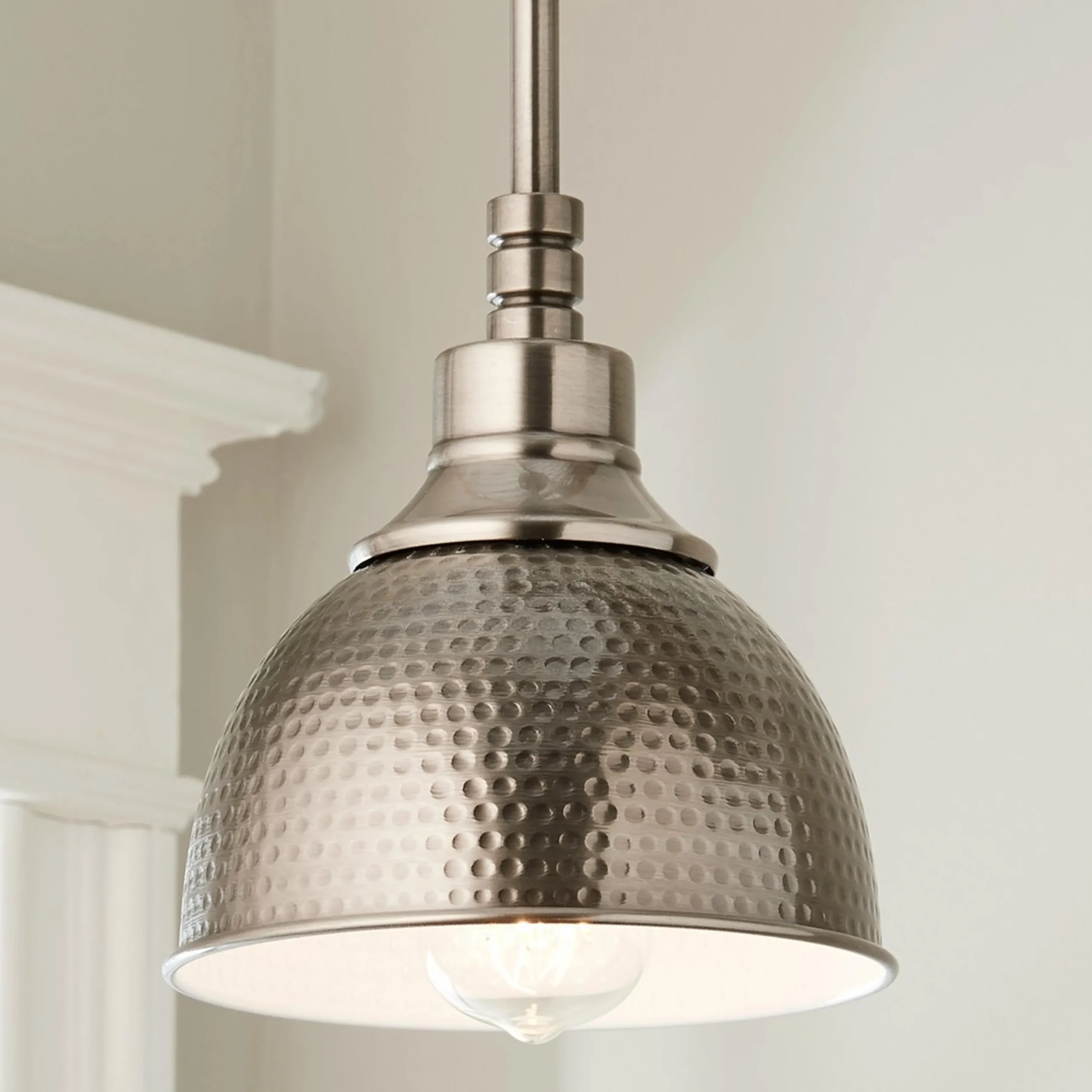 Hammered Metal Pendant Light - Small