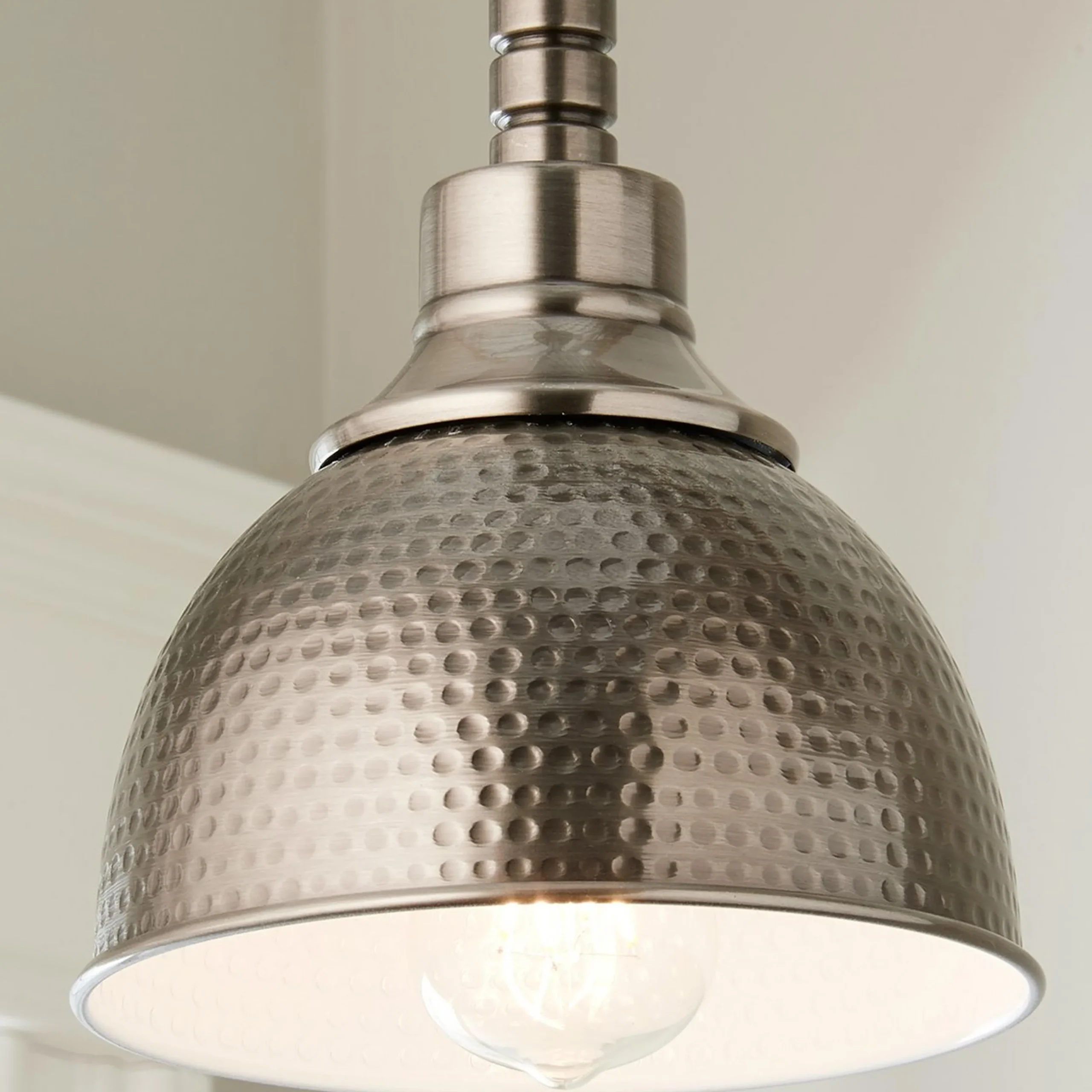 Hammered Metal Pendant Light - Small