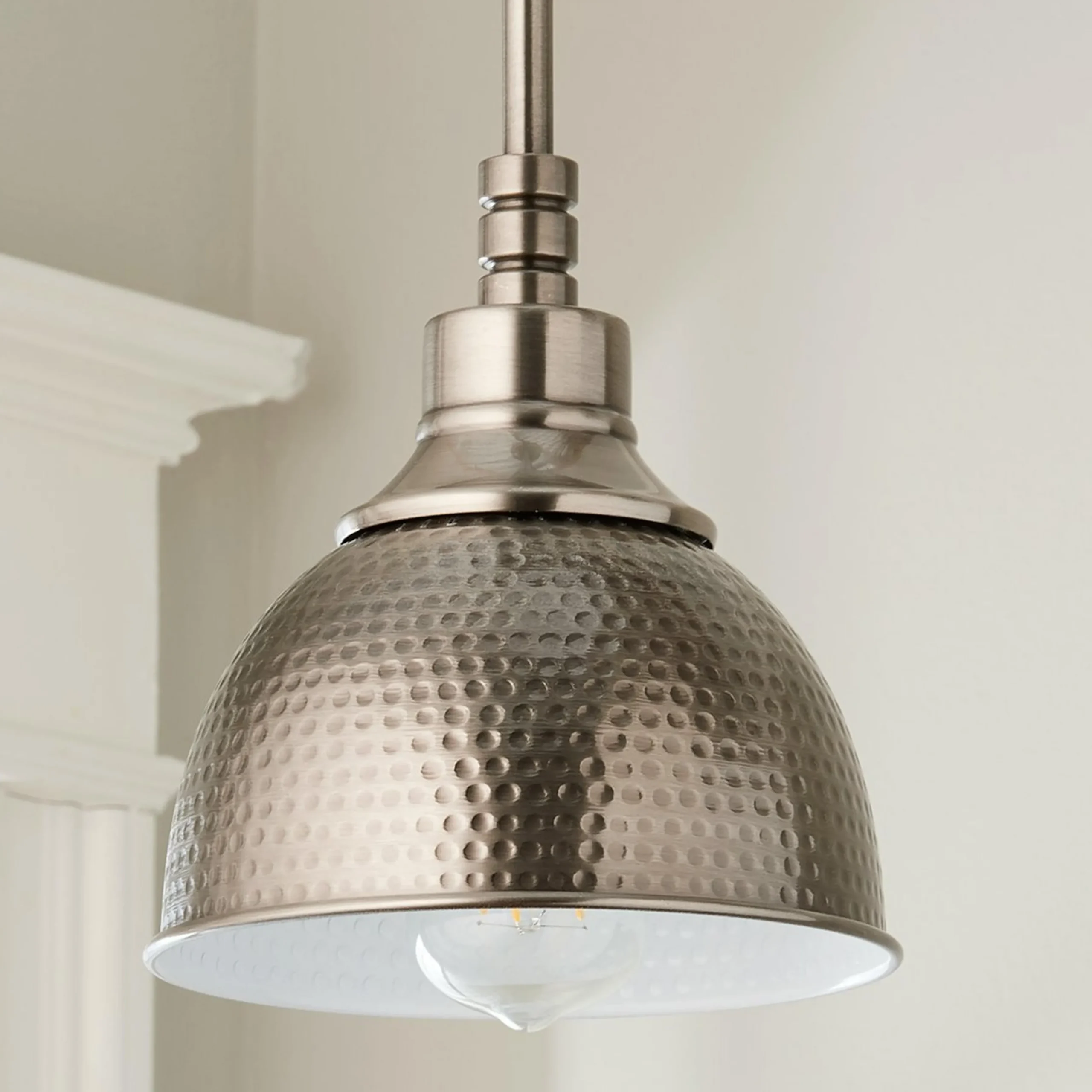 Hammered Metal Pendant Light - Small