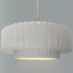 Harmonia Ceramic Pendant - Large - Bisque