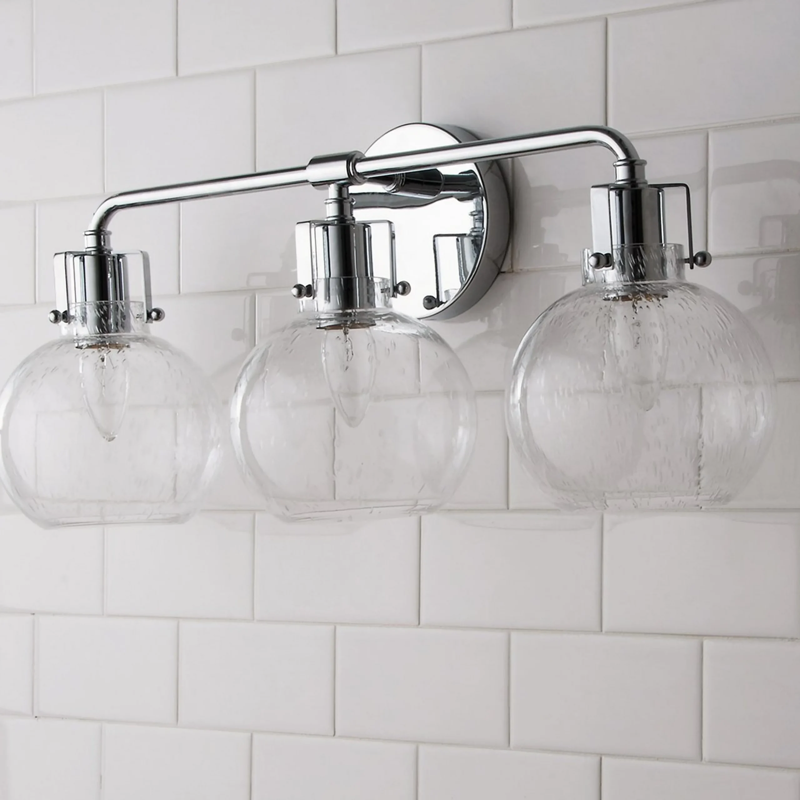 Hinley Seeded Glass Vanity Light - 3 Light