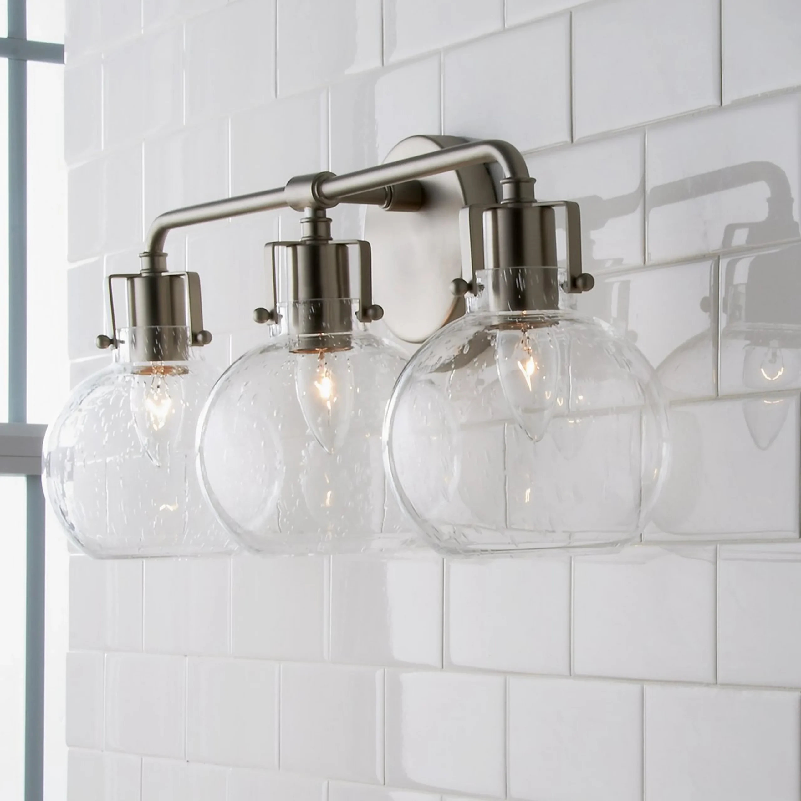 Hinley Seeded Glass Vanity Light - 3 Light