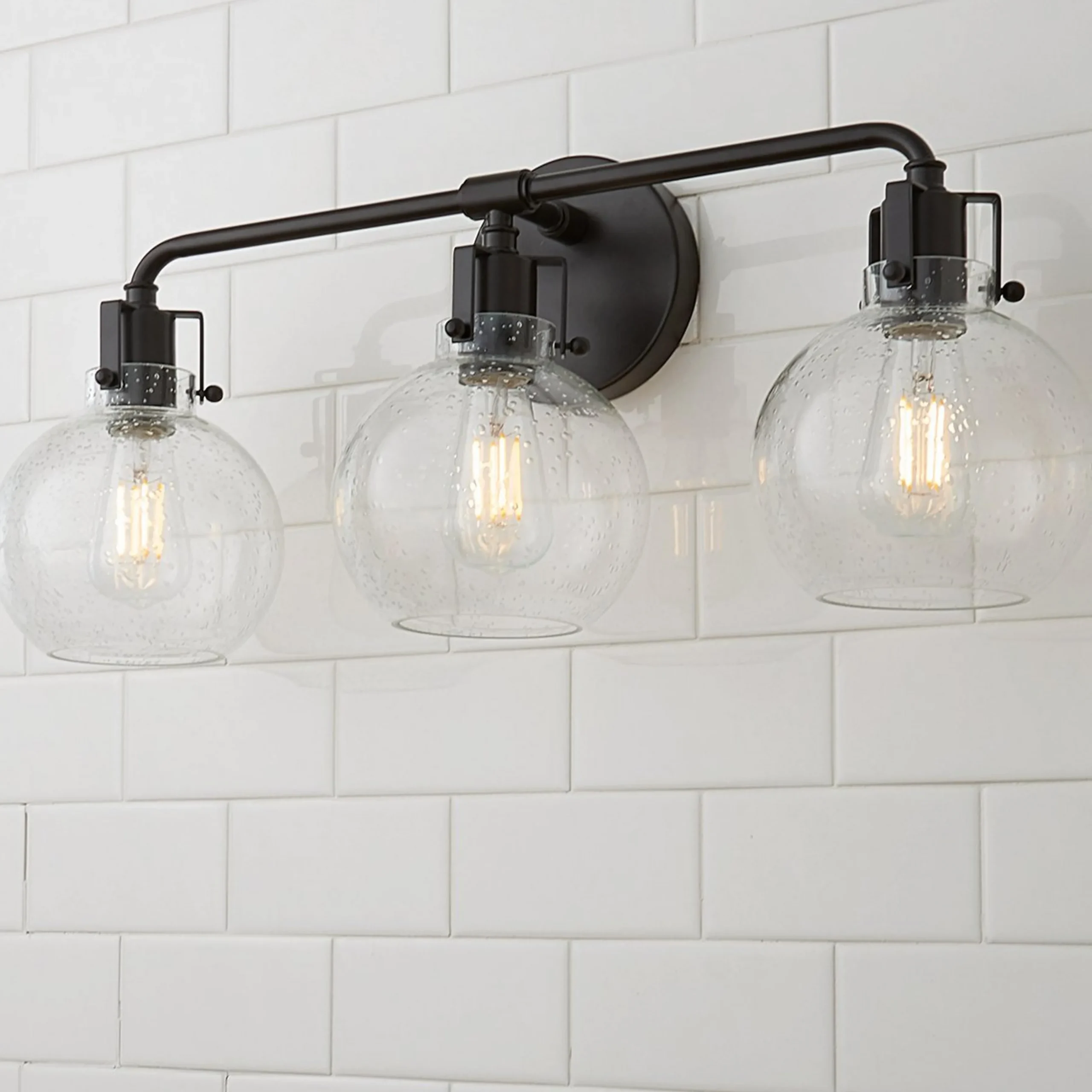 Hinley Seeded Glass Vanity Light - 3 Light