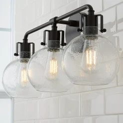 Hinley Seeded Glass Vanity Light - 3 Light