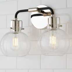 Hinley Seeded Glass Vanity Light - 2 Light