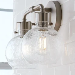 Hinley Seeded Glass Vanity Light - 2 Light