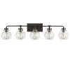 Hinley Seeded Glass Vanity Light - 5 Light