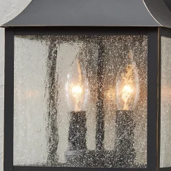 Homesteader Seeded Glass Outdoor Sconce - 2 Light