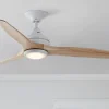 48" Indoor / Outdoor Metal and Wood LED Ceiling Fan