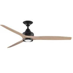 48" Indoor / Outdoor Metal and Wood LED Ceiling Fan