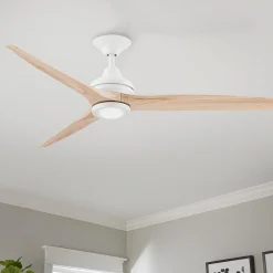 60" Indoor / Outdoor Metal and Wood LED Ceiling Fan
