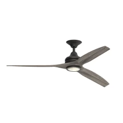 60" Indoor / Outdoor Metal and Wood LED Ceiling Fan