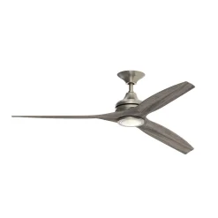 60" Indoor / Outdoor Metal and Wood LED Ceiling Fan