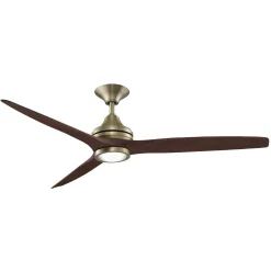 60" Indoor / Outdoor Metal and Wood LED Ceiling Fan