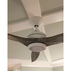 60" Indoor / Outdoor Metal and Wood LED Ceiling Fan