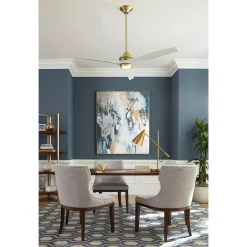 60" Indoor / Outdoor Metal and Wood LED Ceiling Fan