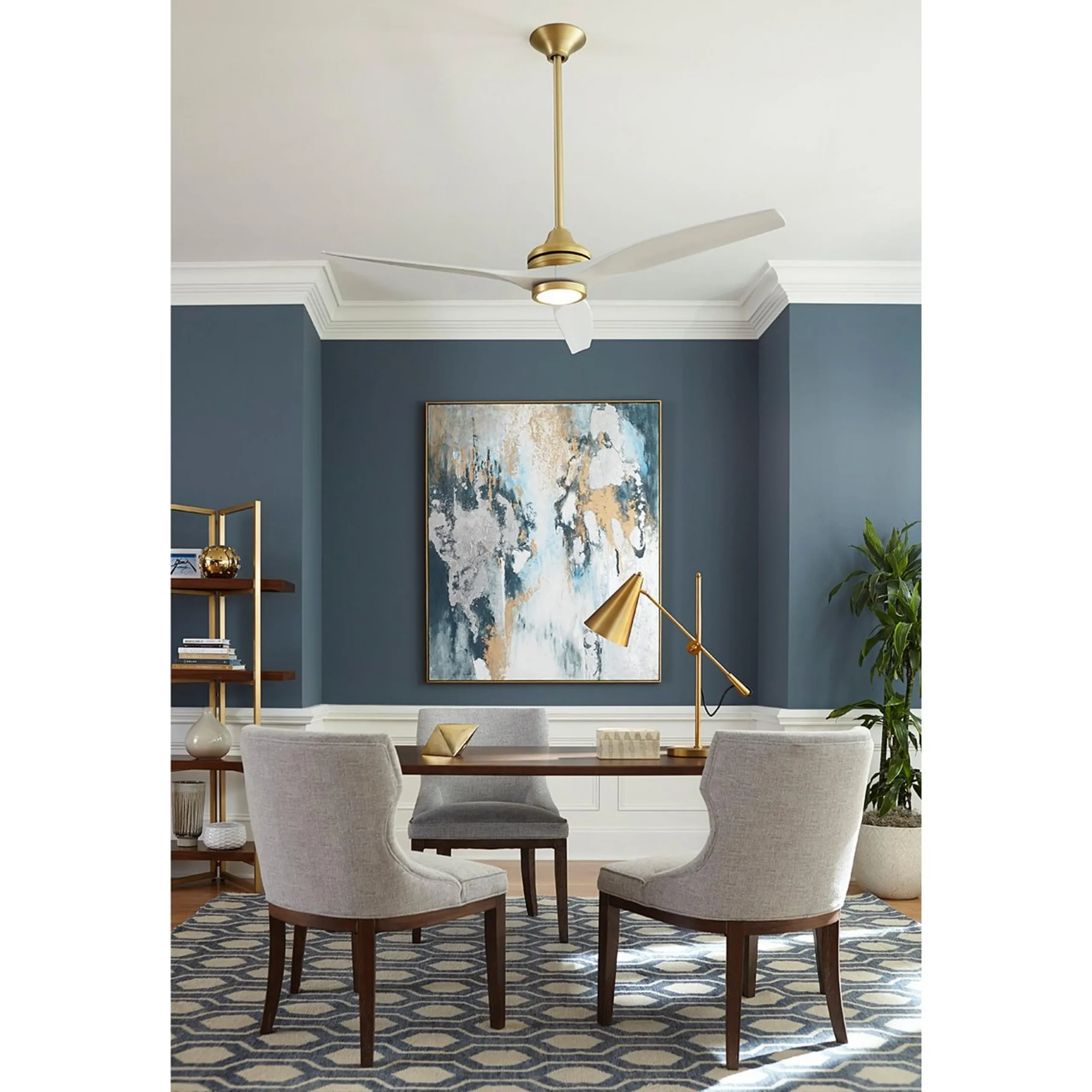 60" Indoor / Outdoor Metal and Wood LED Ceiling Fan