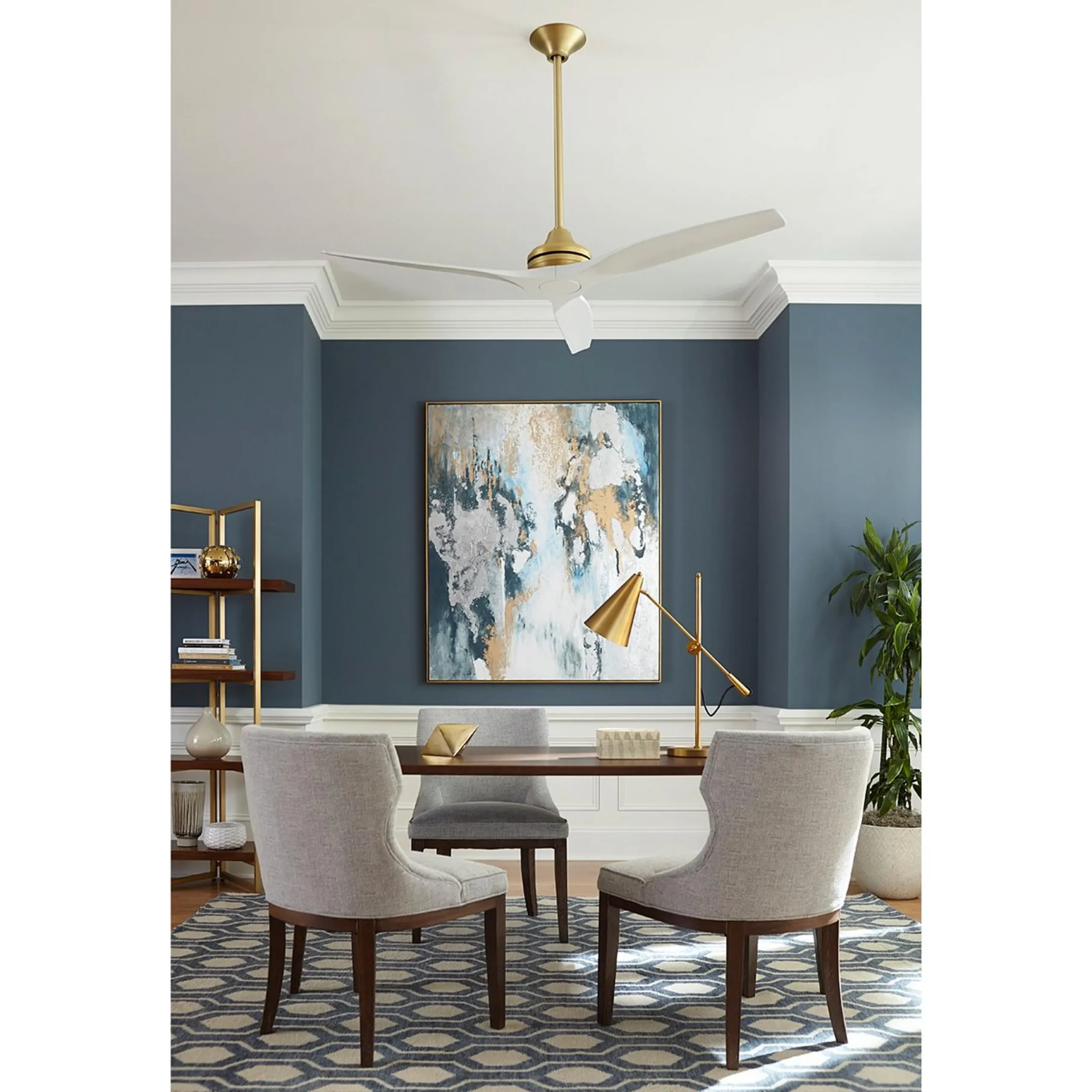 60" Indoor / Outdoor Metal and Wood Ceiling Fan