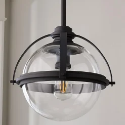 Industrial Banded Globe Pendant - Small
