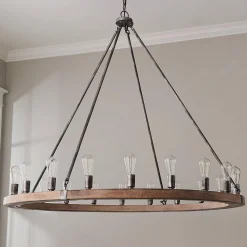 Industrial Farmhouse Ring Chandelier - 20 Light