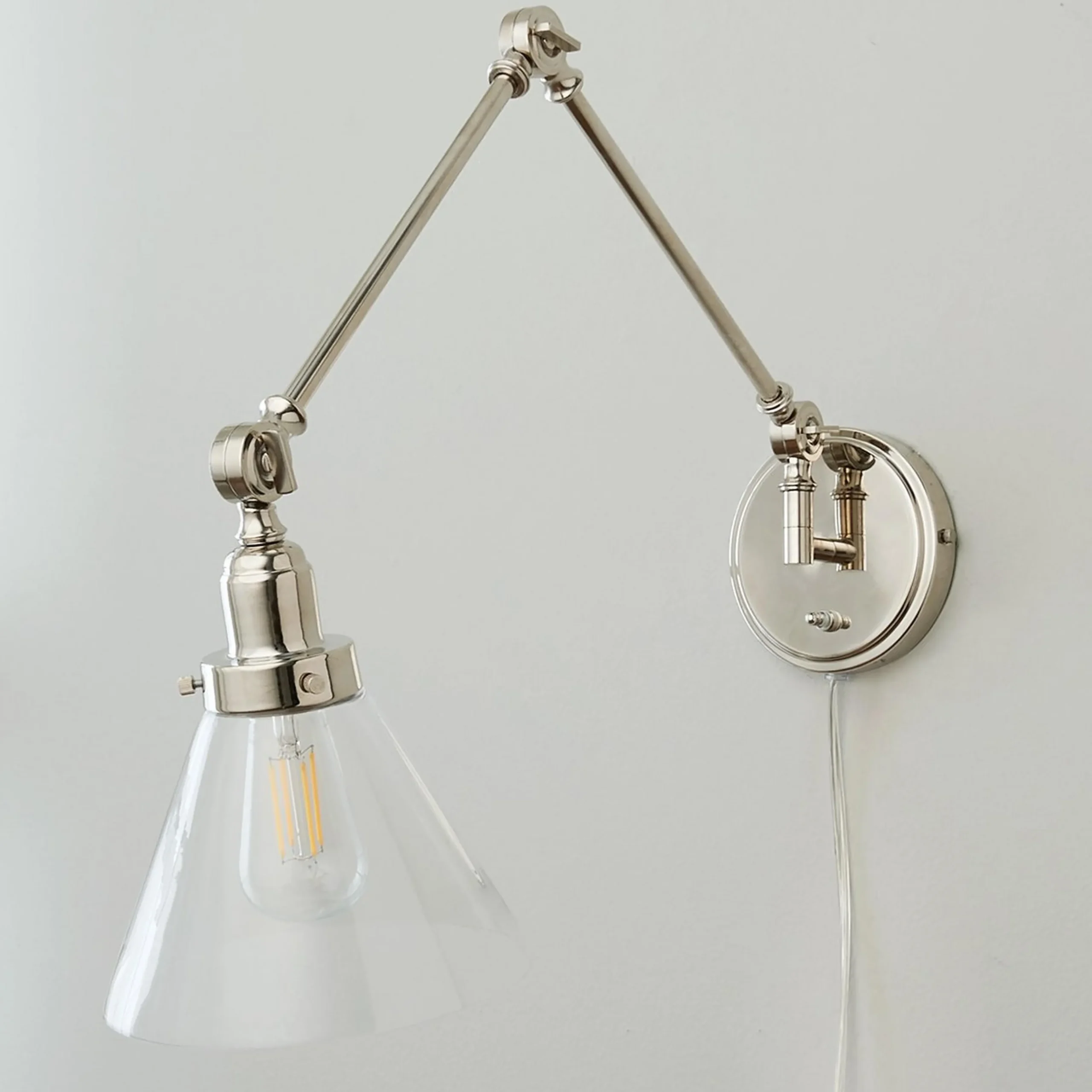 Industrial Triangle Shade Swing Arm
