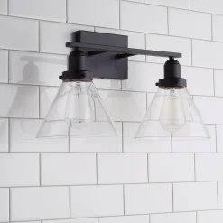 Industrial Triangle Shade Vanity Light - 2 Light