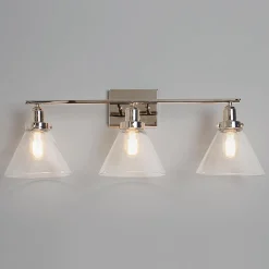Industrial Triangle Shade Vanity Light - 3 Light