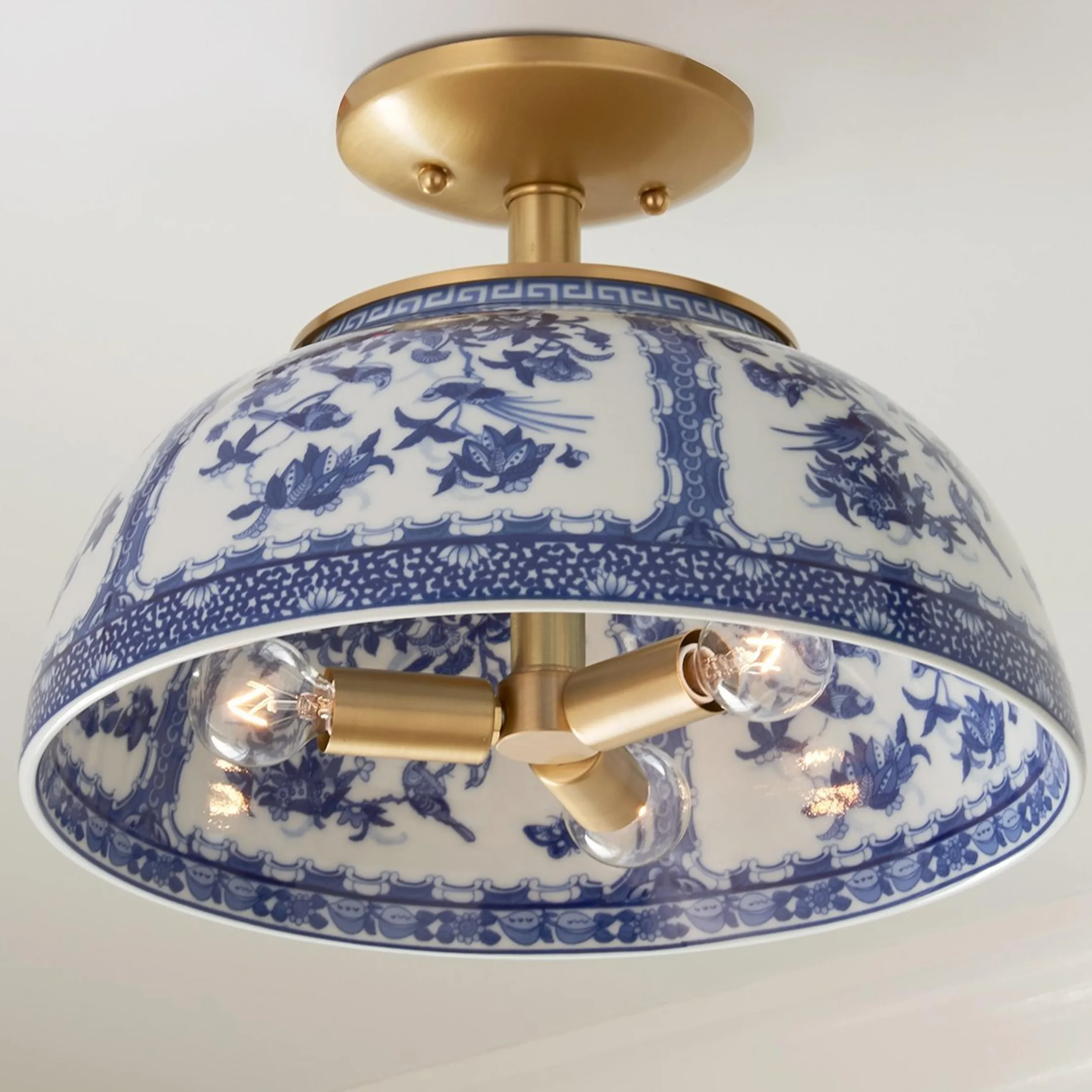 Jackie English Rose Semi-Flush Ceiling Light