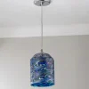 Jade Mosaic Wave Glass Pendant