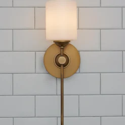 Jerdora Opal Glass Bath Sconce