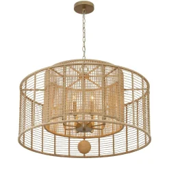 Jute Veil Chandelier - 8 Light