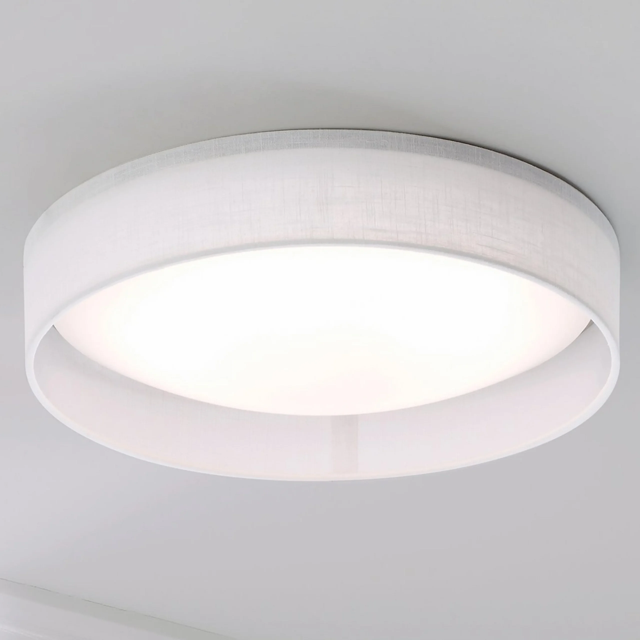 15" LED Linen Shade Ceiling Light