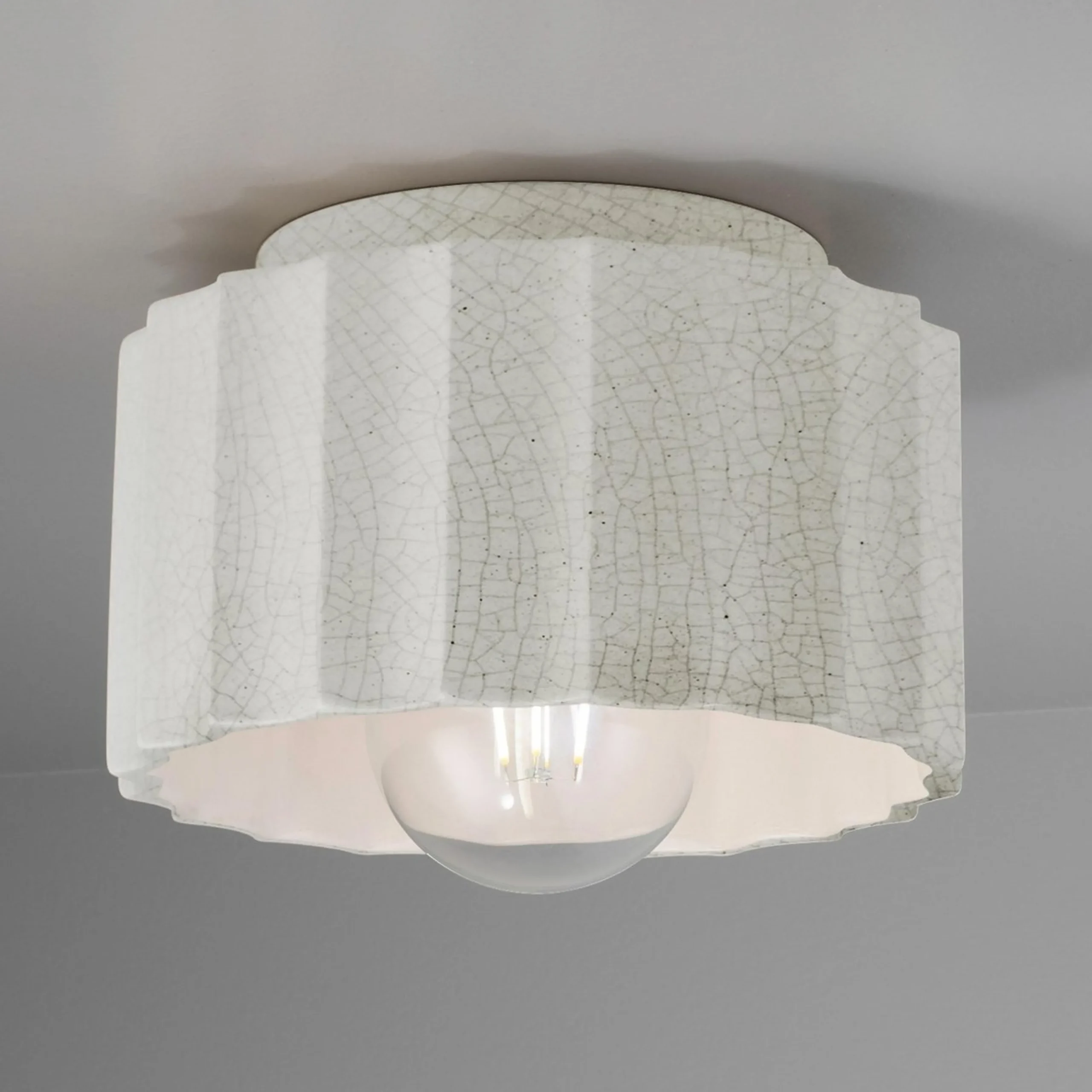 Lemnos Ceramic Ceiling Light - Small - Crackle