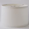 17" Linen Drum Lampshade Wide Band Trim