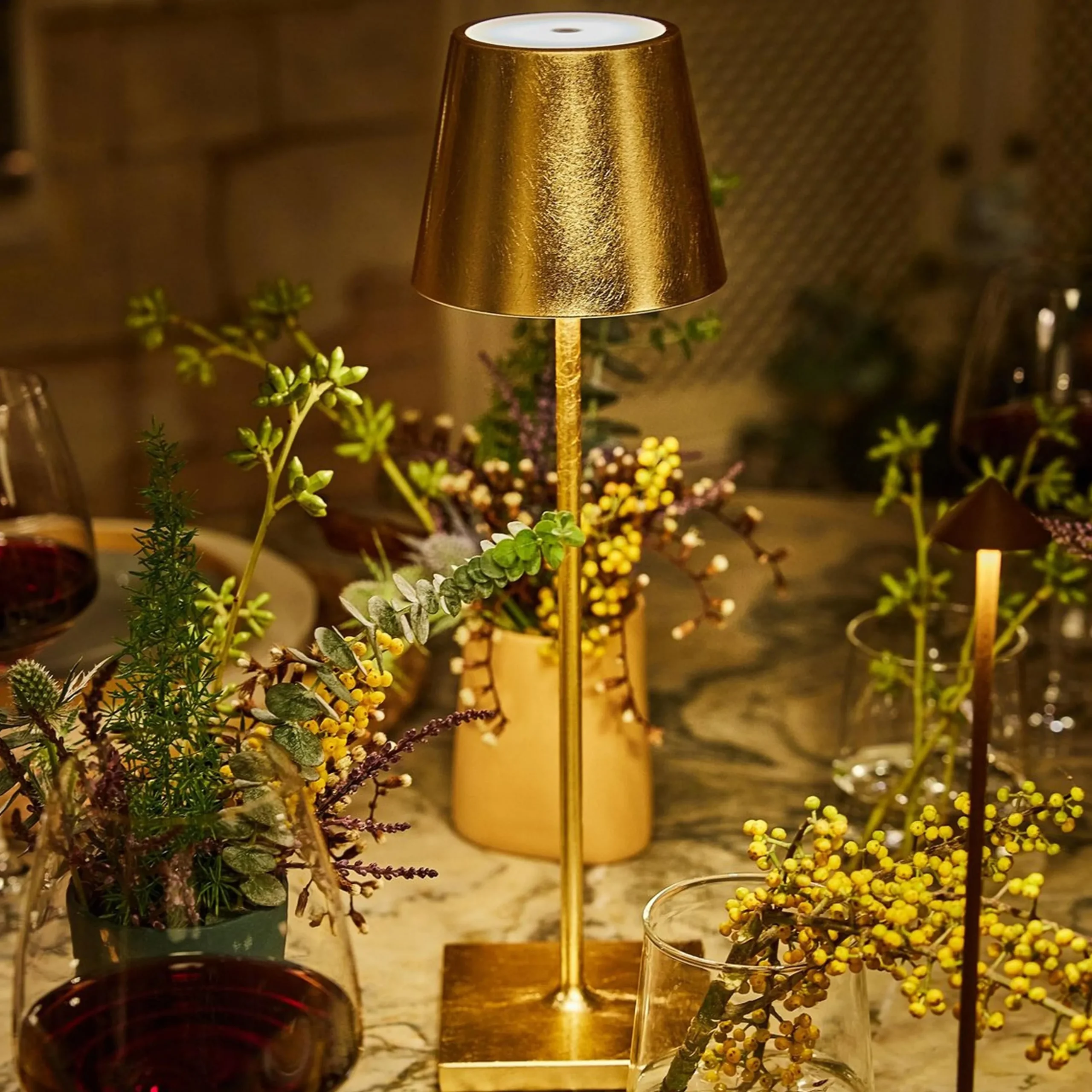 Lucy Cordless Table Lamp - Metallic