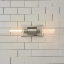 Malika Clear Glass Bath Sconce - 2 Light