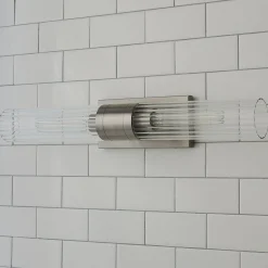 Malika Clear Glass Bath Sconce - 2 Light