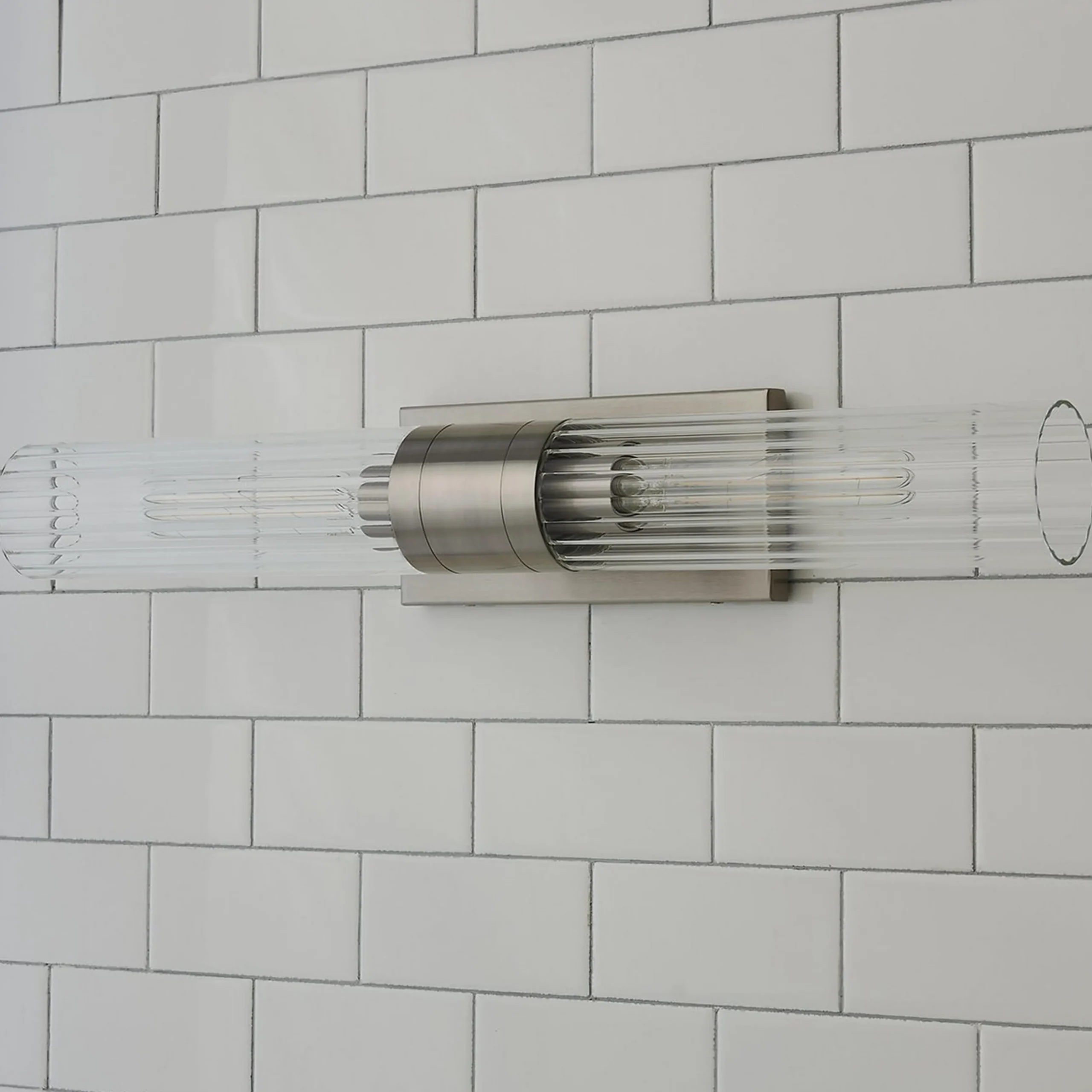 Malika Clear Glass Bath Sconce - 2 Light