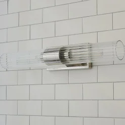 Malika Clear Glass Bath Sconce - 2 Light